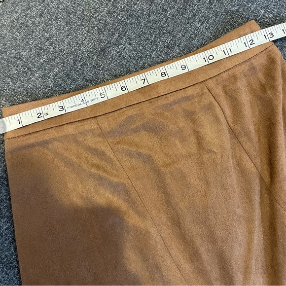 Allegra K Women's Faux Suede A-Line Elastic Back Retro Work Fall Midi Skirt XS - Picture 10 of 11